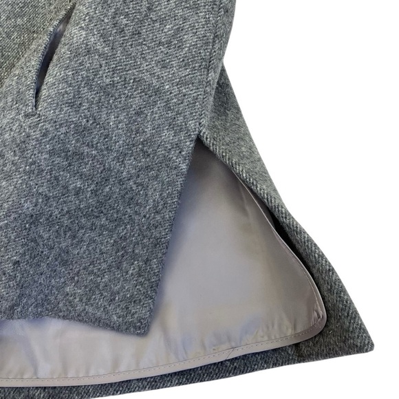 BLUPEPE Elegant Swing Style Minimalist A-line Coat Wool Blend 3/4 Sleeves Grey S - Picture 12 of 16